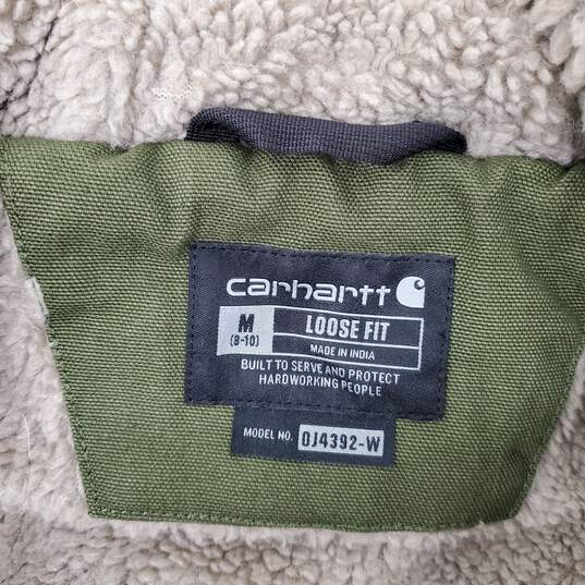 Carhartt MN's 100% Cotton, Fleece Hooded Heavy Hooded Green Jacket Sz. M image number 3