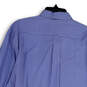 Mens Blue Check Long Sleeve Button-Down Collar Dress Shirt Size X-Large image number 4