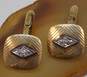 Vintage 10K Yellow Gold 0.09 CTTW Diamond Cuff Links 5.3g image number 4