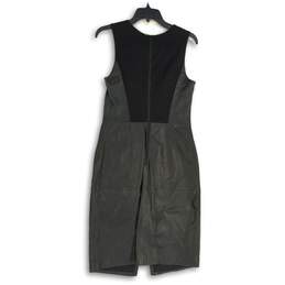 Halogen Womens Black Round Neck Sleeveless Back Zip Sheath Dress Size 8 alternative image