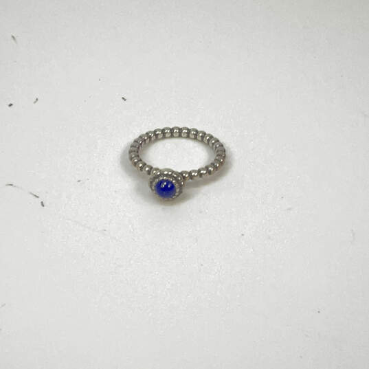 Designer Pandora 925 ALE Sterling Silver Blue Lapis Lazuli Bubble Band Ring image number 2