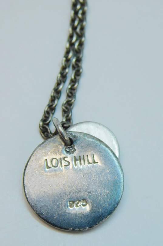 Designer Lois Hill 925 Sterling Silver Scrolled & Granulated Pendant Necklace 9.3g image number 3