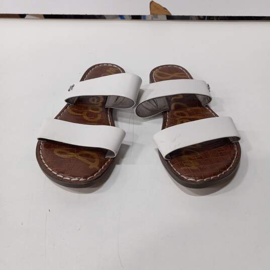 Sam Edelman White And Brown Slide Sandals Size 6 image number 1