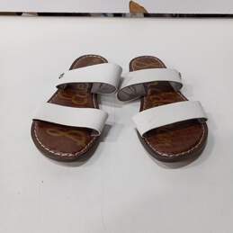 Sam Edelman White And Brown Slide Sandals Size 6
