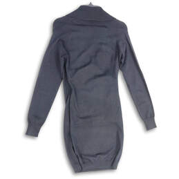 NWT Womens Black Knitted Long Sleeve Knee Length Sweater Dress Size XS alternative image