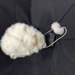 White Faux Fur Rabbit Hat alternative image