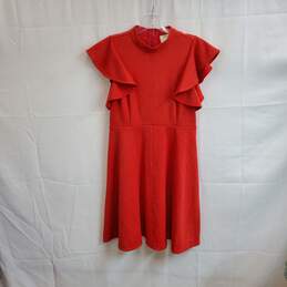 Maeve Red Rouge Flutter Sleeve A Line Dress WM Size S NWT