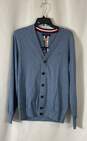 NWT Tommy Hilfiger Mens Blue Cotton Long Sleeve Classic Cardigan Sweater Size M image number 1