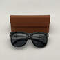 Womens Black Gray UV Protected Full Rim Rectangular Sunglasses w/ Case image number 1