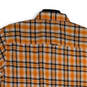NWT Mens Orange Plaid Pointed Collar Flap Pocket Button-Up Shirt Size 2X image number 4