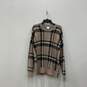 Womens Multicolor Plaid Long Sleeve Crew Neck Pullover Sweater Size Large image number 1