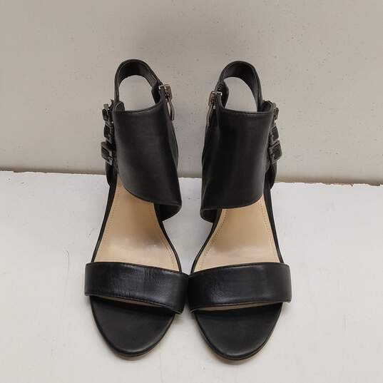 Vince Camuto Edrika Black Leather Heeled Sandals Women's Size 6.5 image number 6