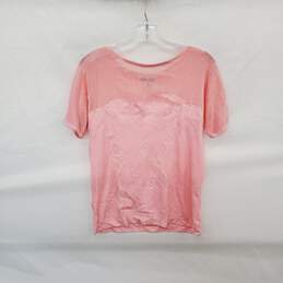 Via la Vintage Pink Cotton Blend Open Knit Palm Tree Top WM Size M