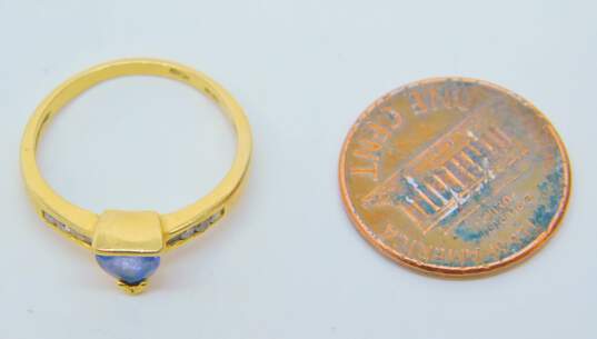 Elegant 14K Yellow Gold Tanzanite & Diamond Accent Ring 2.0g image number 5