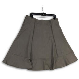 Womens Gray Pleated Regular Fit Pull-On Knee Length A-Line Skirt Size 14 alternative image
