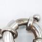 Sterling Silver Faceted Crystal Ceramic Link 7 1/2 Bracelet 18.5g image number 4