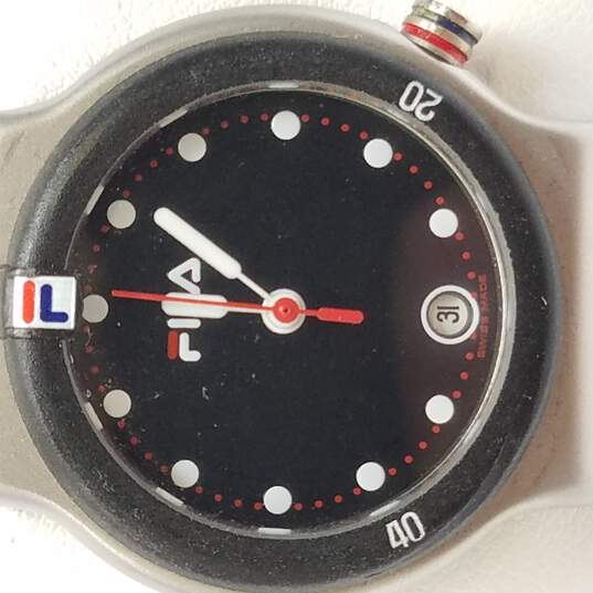 Fila Black & Silver Tone 28mm 3ATM WR Vintage Quartz Watch image number 2