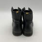 Unisex Zavala Black Yellow Leather Lace Up Round Toe Combat Boots Sz M7 W8 image number 4