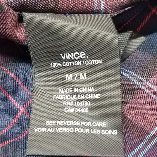 Vince Plaid Cotton Long-Sleeve Shirt Coastal Brickman Red Size M image number 4