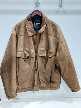 Vintage London Fog Men's Tan Leather Jacket Thermolite Size XL Reg