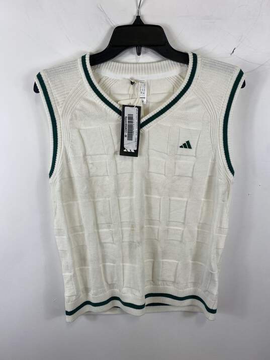 Adidas Women Ivory V-Neck Sweater Vest L NWT image number 1