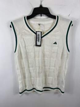 Adidas Women Ivory V-Neck Sweater Vest L NWT