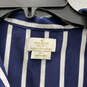 Womens Blue White Striped Long Sleeve Top And Pajama Two Piece Set Size S image number 6