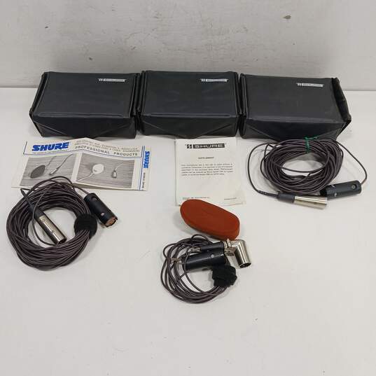 Bundle of 3 Assorted Shure Dynamic Cardioid Microphones w/Cases and Accessories image number 1