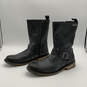 Mens Brendan D93194 Black Leather Round Toe Side Zip Biker Boots Size 13M image number 4