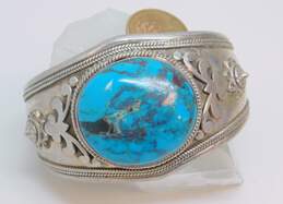925 Chunky Turquoise Artisan Cuff Bracelet 71.7g alternative image