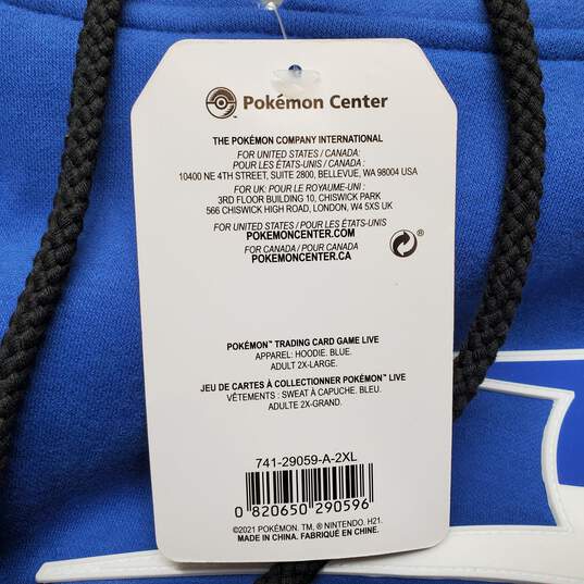 Pokémon Trading Card Game Live Blue Pullover Hoodie - Adult Sz 2XL image number 3