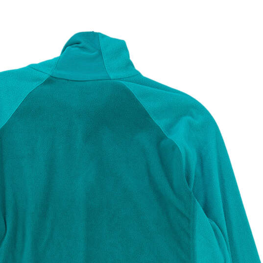 Womens Teal Long Sleeve Mock Neck Quarter-Zip Pullover Sweater Size XL Columbia image number 4