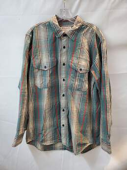 Filson Long Sleeve Striped Cotton Button Up Shirt Size M