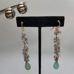 Sterling Silver Assorted Gemstone Earring Bundle 2pcs 22.4g