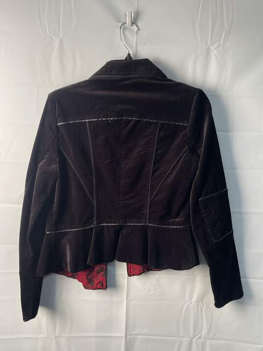 White House Black Market Women's Black Cotton Jean Style Jacket Size 2 image number 1