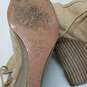 AUTHENTICATED Aquazzura Sexy Thing Wedge 85 Nude Suede Peep Toe Sandals Size 36.5 image number 4