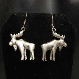 Artisan GS Signed Sterling Silver Moose Earrings - 7.0g alternative image