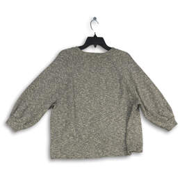 Womens Gray 3/4 Sleeve Crew Neck Telluride Pullover Sweater Size Medium alternative image