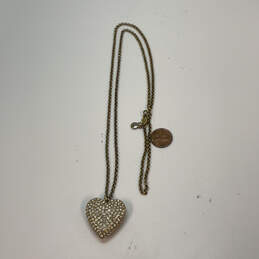 Designer J. Crew Gold-Tone Crystal Cut Stone Heart Shape Pendant Necklace alternative image