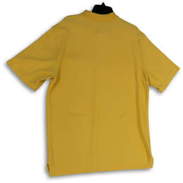 Mens Yellow Cotton Regular Fit Short Sleeve Collared Polo Shirt Size Large alternative image