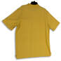 Mens Yellow Cotton Regular Fit Short Sleeve Collared Polo Shirt Size Large image number 2