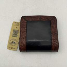 NWT Brahmin Mens Brown Black Leather Inner Credit Card Slot Bifold Wallet