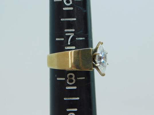 18K Yellow Gold Marquise Cut Cubic Zirconia Ring 8.8g image number 10