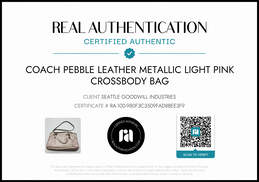 Coach Metallic Light Pink Pebble Leather Crossbody Bag AUTHENTICATED alternative image