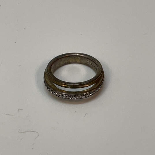 Designer Pandora S925 ALE 50 Sterling Silver Round Shape Layered Band Ring image number 3