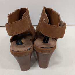 Womens Forster FORS01D1 Brown Leather Open Toe Buckle Slingback Sandals Size 11