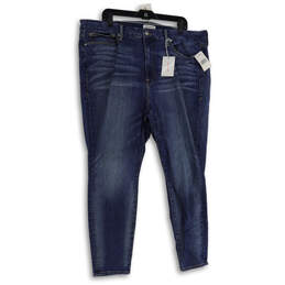 NWT Womens Blue Denim Medium Wash 5-Pocket Design Skinny Leg Jeans Size 22