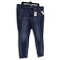 NWT Womens Blue Denim Medium Wash 5-Pocket Design Skinny Leg Jeans Size 22 image number 1