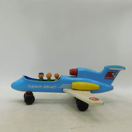 Vintage Playskool Airlines Little People Pull Toy W/ Wood Figures image number 3
