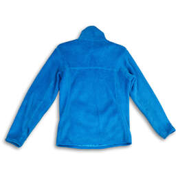 Womens Blue Re-Tool Fleece Mock Neck Long Sleeve Jacket Size Medium alternative image